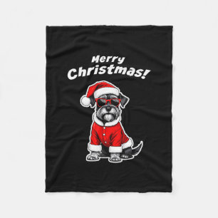 Weihnachts-Schnauzer Lustiger Santa-Hund Süße Feie Fleecedecke
