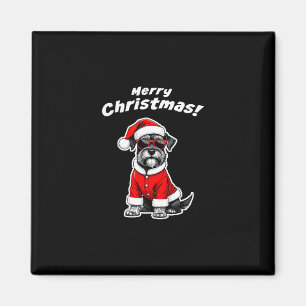Weihnachts-Schnauzer Lustiger Santa-Hund Süße Feie Magnet