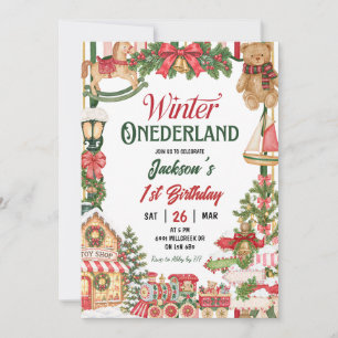 Weihnachts-Schnee-Thema Winter-Onederland-Geburtst Einladung