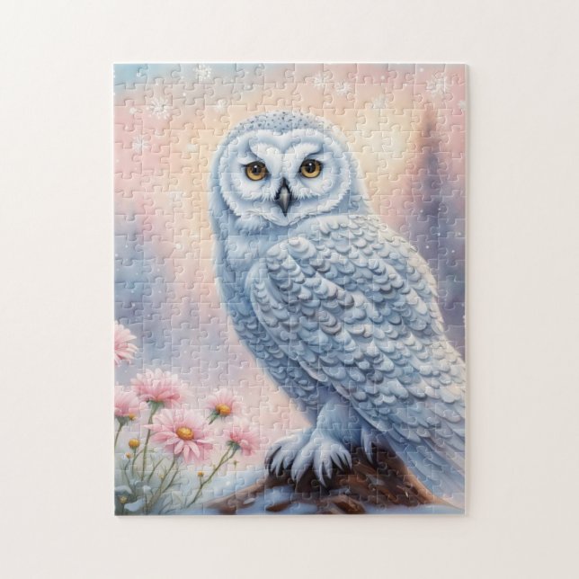 Weihnachts Schneeauschale, rosa Blume. (Vertikal)