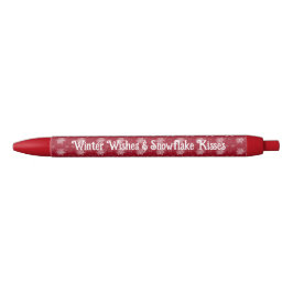 Weihnachts-Schneeflocke auf Ruby Red Kugelschreiber