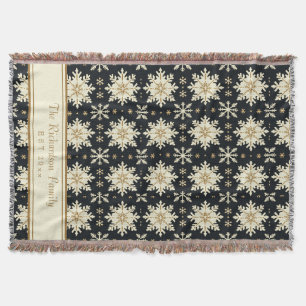Weihnachts-Schneeflocke Faux-Strickmuster Familien Decke