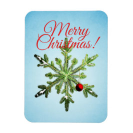 Weihnachts-Schneeflocke - Stilvolle Winterferien Magnet