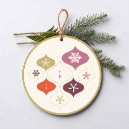 Weihnachts-Schneeflocke-Tag Mitte des Jahrhunderts Geschenkanhänger