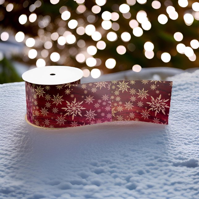 Weihnachts-Schneeflocke Wein Satin Ribbon Satinband (Von Creator hochgeladen)