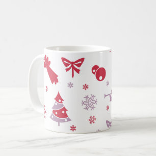Weihnachts-Schneeflocken-, Engel- und Baum-Muster Kaffeetasse