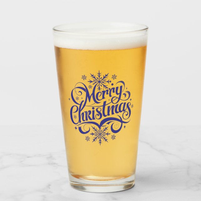 Weihnachts-Schneeflocken Glas (Vorne (Gefüllt))
