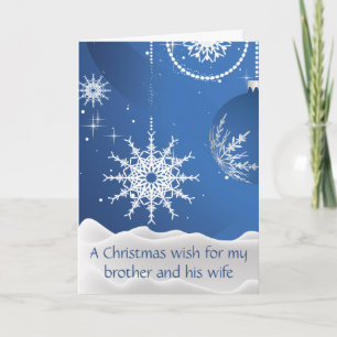 Weihnachts-Schneeflocken-Karte für Bruder und Frau Karte