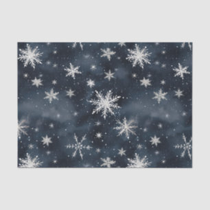 Weihnachts-Schneeflocken-Nachthimmel-Seidenpapier Seidenpapier
