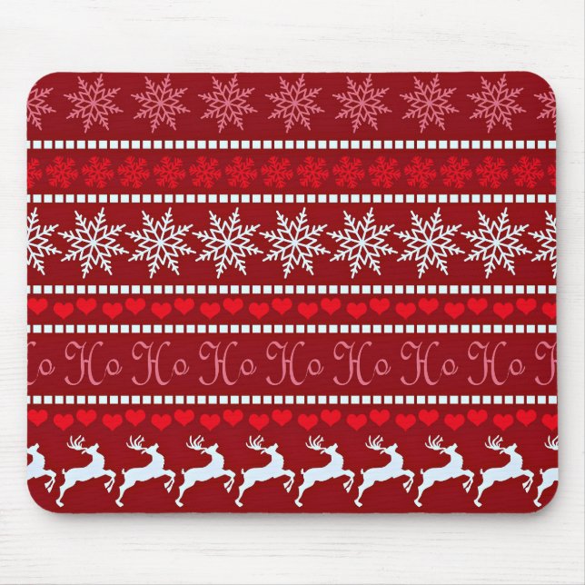 Weihnachts-Schneeflockenmuster Mousepad (Vorne)