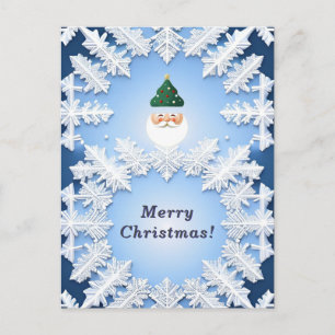 Weihnachts-Schneeflockenmuster Postkarte