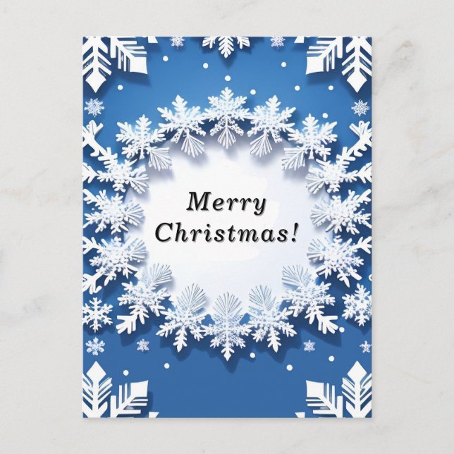 Weihnachts-Schneeflockenmuster Postkarte (Vorderseite)