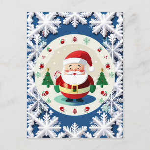 Weihnachts-Schneeflockenmuster Postkarte