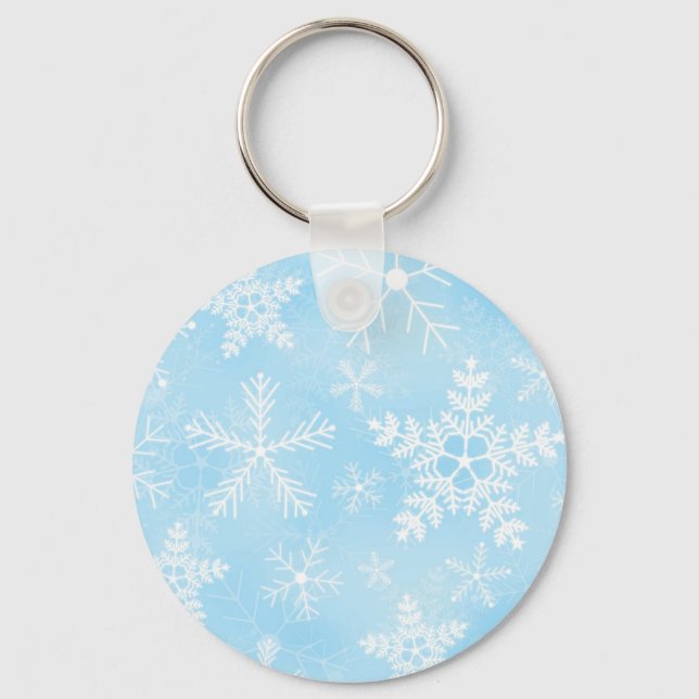 Weihnachts-Schneeflockenmuster Schlüsselanhänger (Vorderseite)