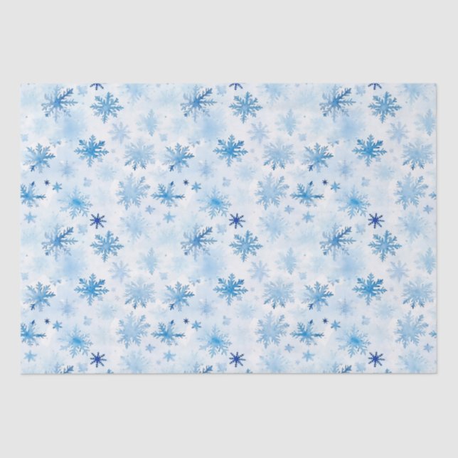 Weihnachts-Schneeflockenmuster Seidenpapier (Vorderseite)