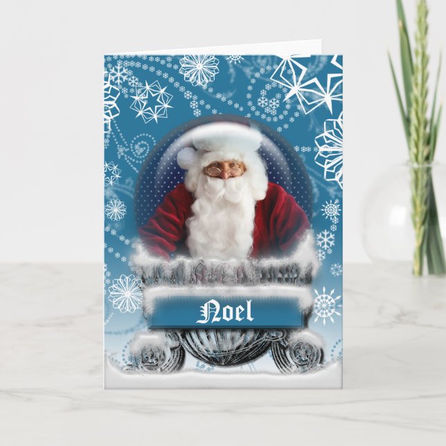 Weihnachts-Schneeglobe-Fotovorlage Leere Feiertagskarte (Vorderseite)