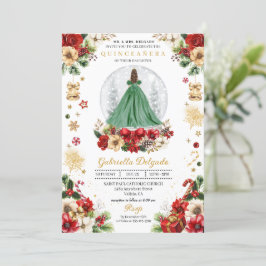 Weihnachts-Schneeglobe-Prinzessin Winter Quinceañe Einladung