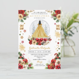 Weihnachts-Schneeglobe-Prinzessin Winter Quinceañe Einladung