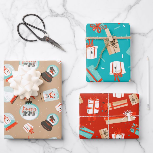 Weihnachts-Schneekanonen Geschenke Umschlag Papier (Vorderseite)