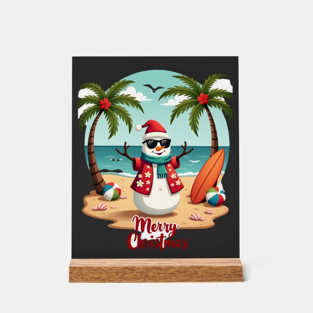 Weihnachts-Schneemann (1) Acrylschild (Vorderseite)