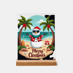 Weihnachts Schneemann (2) Acrylschild
