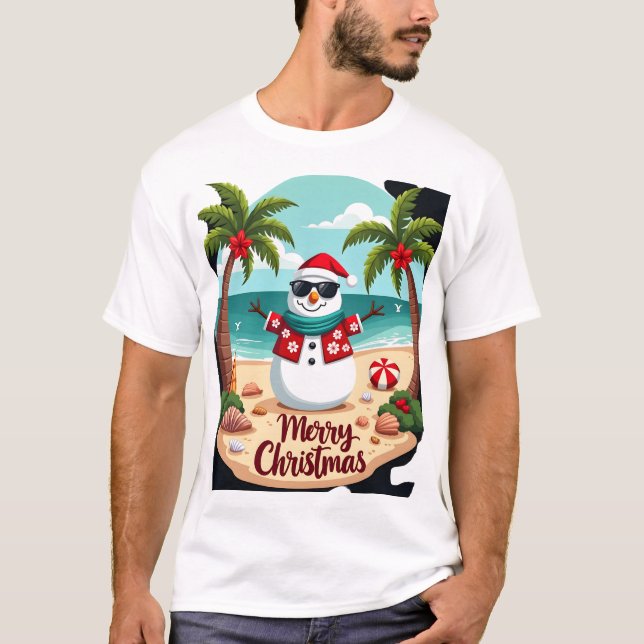 Weihnachts Schneemann (2) T-Shirt (Vorderseite)