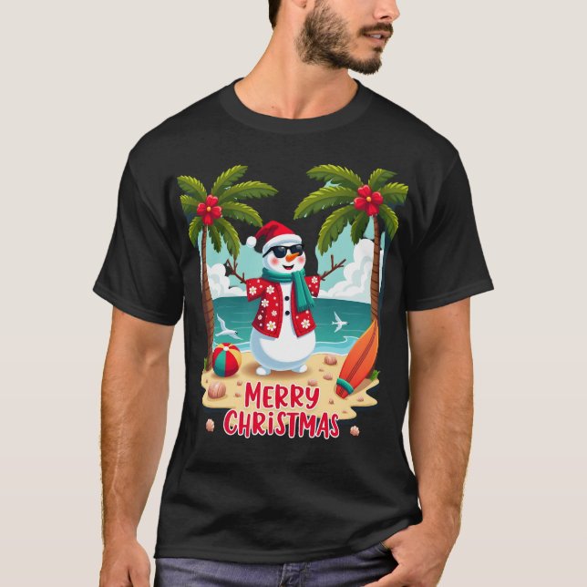 Weihnachts Schneemann (2) T-Shirt (Vorderseite)