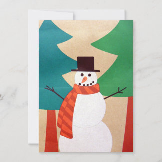Weihnachts-Schneemann & Bäume Feiertagskarte