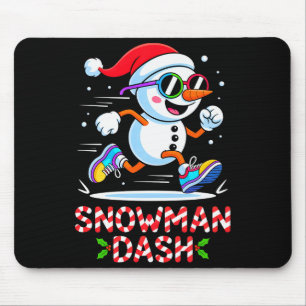Weihnachts-Schneemann-Dash-Lauf-Läufer-Marathon-Te Mousepad