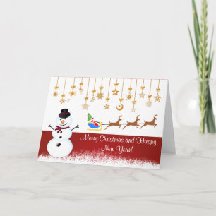 Weihnachts-Schneemann-Faltgrußkarte Karte