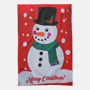 Weihnachts-Schneemann Geschirrtuch