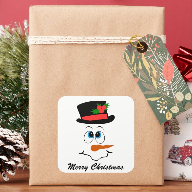 Weihnachts-Schneemann-Gesicht Aufkleber (Feiertag)