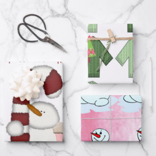 Weihnachts-Schneemann-Kaffee Ugly Weihnachtssüßer Geschenkpapier Set