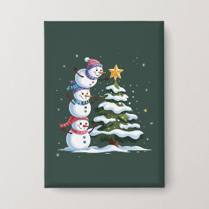 Weihnachts Schneemann Liebhaber Baum Weihnachten W Button