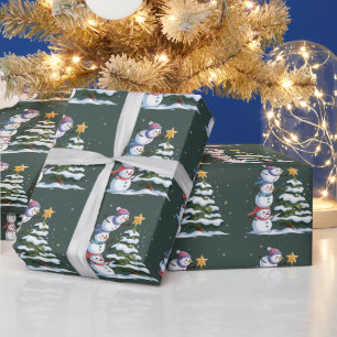 Weihnachts Schneemann Liebhaber Baum Weihnachten W Geschenkpapier