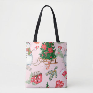 Weihnachts-Schneemann nahtloses Muster. Tasche