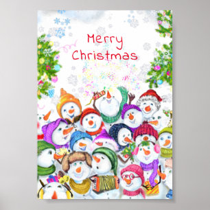 Weihnachts-Schneemann-Plakat Poster