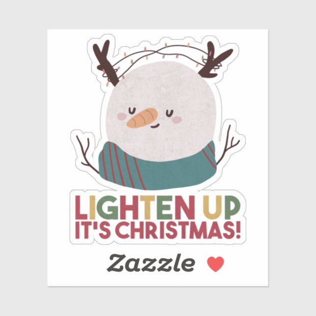 Weihnachts-Schneemann-Pun: Lighten Up Weihnachten Aufkleber (Blatt)