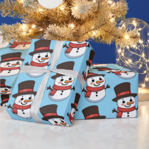 Weihnachts-Schneemann Süßes Cartoon-Muster Geschenkpapier