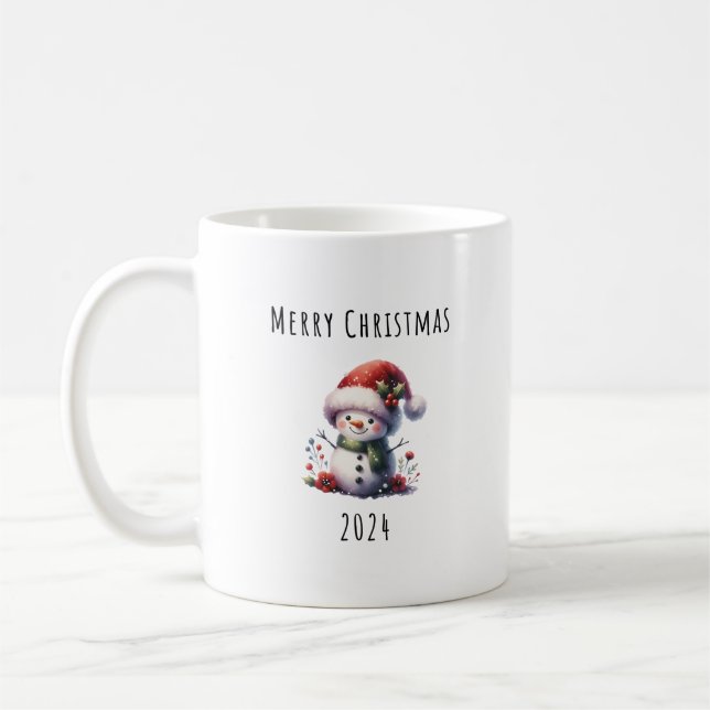 Weihnachts-Schneemann-Tasse Kaffeetasse (Links)