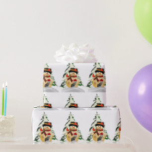 Weihnachts-Schneemann und Tierwrapping Paper Geschenkpapier