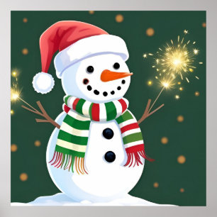 Weihnachts-Schneemann-Wanddekoration Für Kinderzim Poster