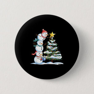 Weihnachts Schneemann Weihnachtsbaum Lustiger Schn Button