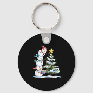 Weihnachts Schneemann Weihnachtsbaum Lustiger Schn Schlüsselanhänger
