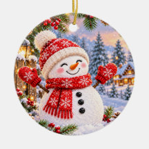 Weihnachts-Schneemann-Winter-Wunderland-Ornament
