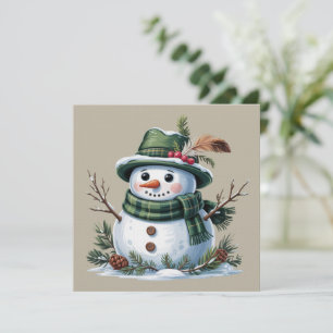 Weihnachts-Schneemann Winterzeit Feiertag Einladung