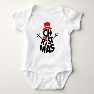 Weihnachts-Schneemann-Wortkunst  Baby Strampler