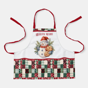 Weihnachts-Schneemannskekse backen Kinder Schürze