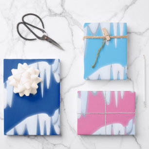 Weihnachts-Schneetreibmuster Geschenkpapier Set