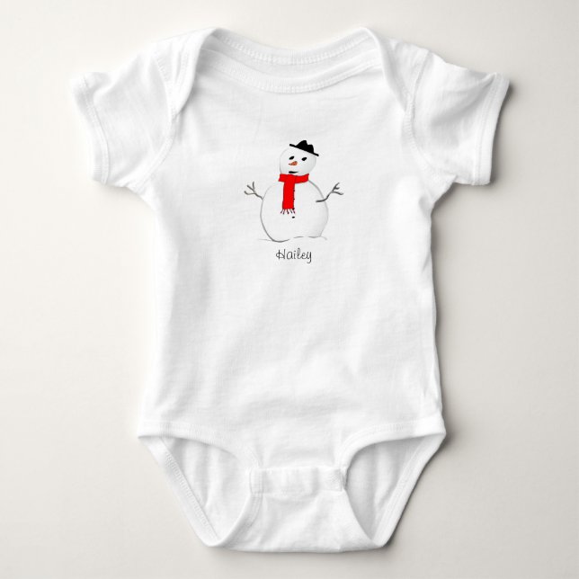Weihnachts-Schneeurlaub Rot schwarz stilvoll Baby Strampler (Vorderseite)